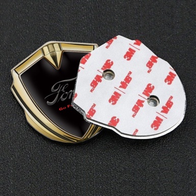 Ford Bodyside Emblem Badge Gold Black Base Vintage Slogan Edition