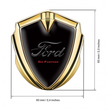 Ford Bodyside Emblem Badge Gold Black Base Vintage Slogan Edition