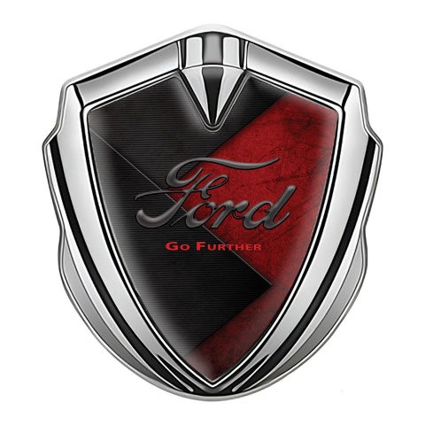 Ford Bodyside Domed Emblem Silver Red Charcoal Panels Vintage Logo