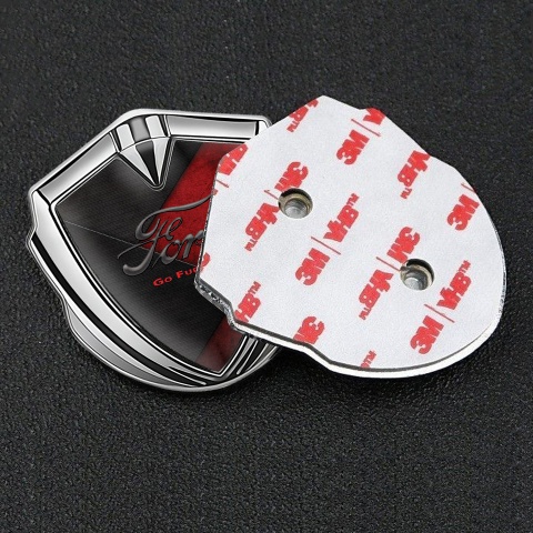 Ford Bodyside Domed Emblem Silver Red Charcoal Panels Vintage Logo