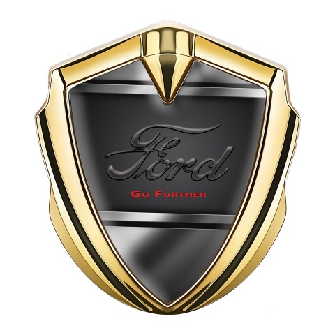 Ford Bodyside Emblem Self Adhesive Gold Steel Elements Dark Logo Design