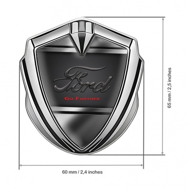 Ford Bodyside Emblem Self Adhesive Silver Steel Elements Dark Logo Design
