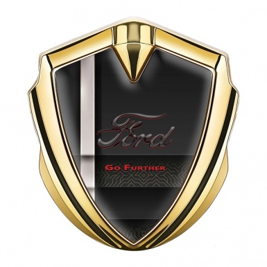 Ford Emblem Self Adhesive Gold Mechanical Base Sport Stripe Edition
