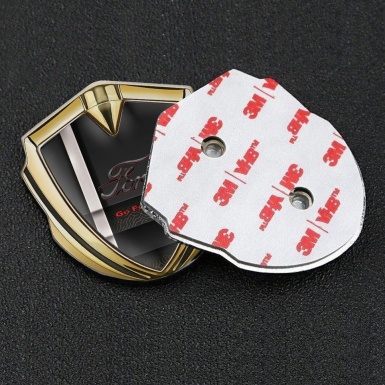 Ford Emblem Self Adhesive Gold Mechanical Base Sport Stripe Edition