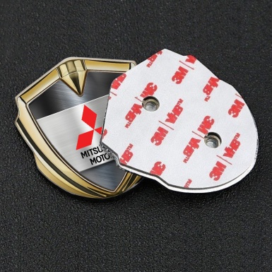 Mitsubishi Emblem Self Adhesive Gold Mechanical Base Sport Stripe Edition