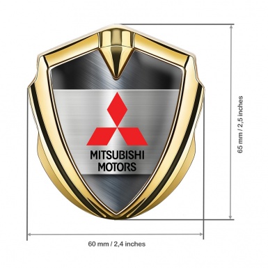 Mitsubishi Emblem Self Adhesive Gold Mechanical Base Sport Stripe Edition