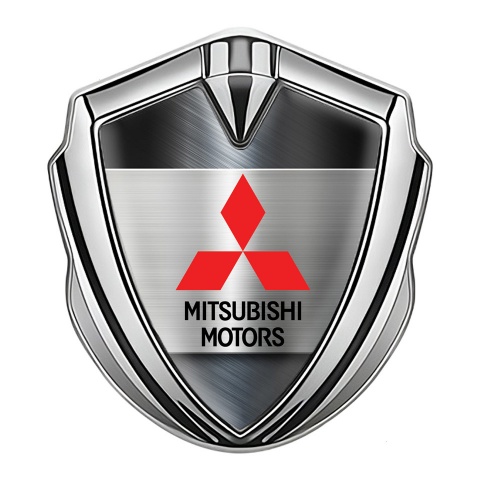 Mitsubishi Emblem Self Adhesive Silver Mechanical Base Sport Stripe Edition