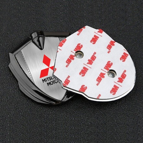 Mitsubishi Trunk Emblem Badge Graphite Light Metal Mesh Classic Design