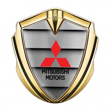 Mitsubishi Bodyside Emblem Self Adhesive Gold Metal Shutter Effect