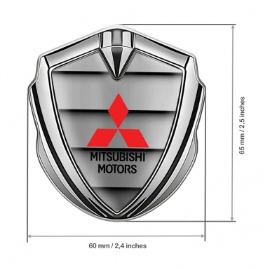 Mitsubishi Bodyside Emblem Self Adhesive Silver Metal Shutter Effect