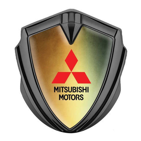 Mitsubishi Bodyside Badge Self Adhesive Graphite Color Gradient Motif