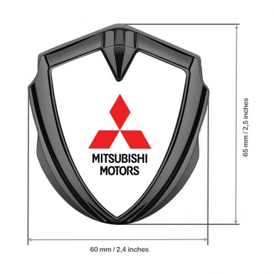 Mitsubishi Fender Emblem Badge Gold White Base Red Classic Logo