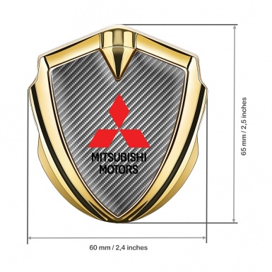 Mitsubishi Emblem Self Adhesive Gold Light Carbon Red Logo Edition