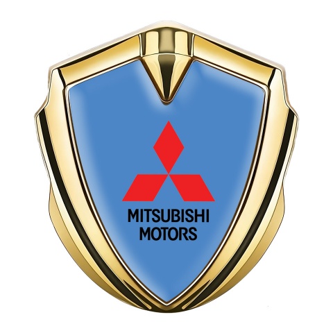 Mitsubishi Bodyside Emblem Badge Gold Glacial Base Classic Logo