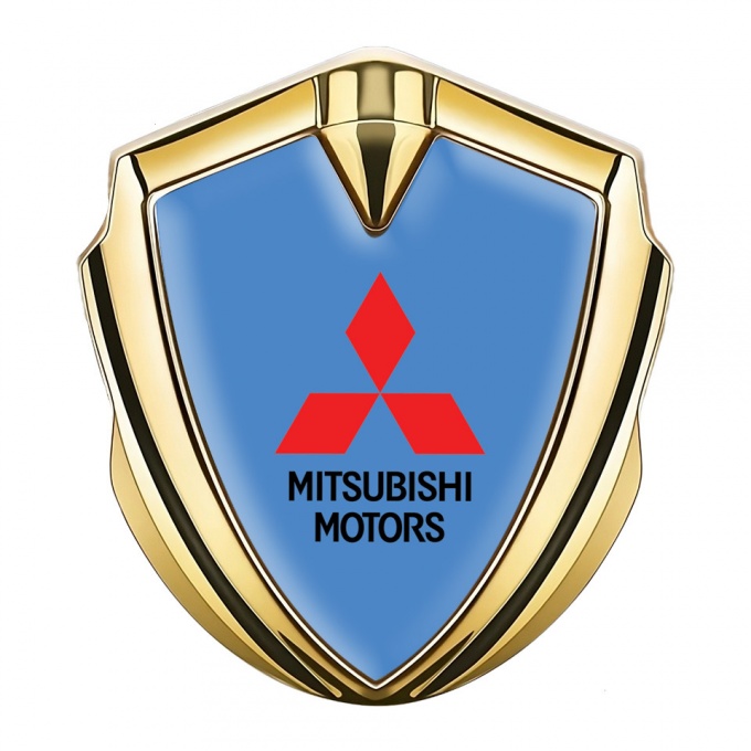 Mitsubishi Bodyside Emblem Badge Gold Glacial Base Classic Logo