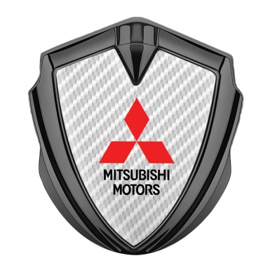Mitsubishi Emblem Car Badge Graphite White Carbon Red Classic Logo