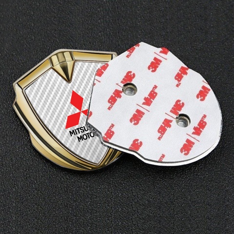 Mitsubishi Emblem Car Badge Gold White Carbon Red Classic Logo