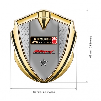 Mitsubishi Bodyside Emblem Self Adhesive Gold Japan Racing Edition
