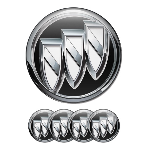 Buick Silicone Stickers Wheel Center Cap Black with 3D Logo