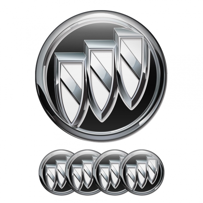 Buick Silicone Stickers Wheel Center Cap Black with 3D Logo
