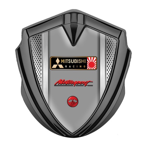 Mitsubishi Bodyside Badge Self Adhesive Graphite Light Mesh Japan Flag