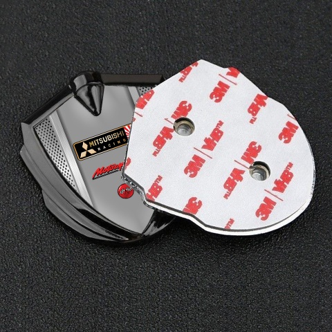 Mitsubishi Bodyside Badge Self Adhesive Graphite Light Mesh Japan Flag