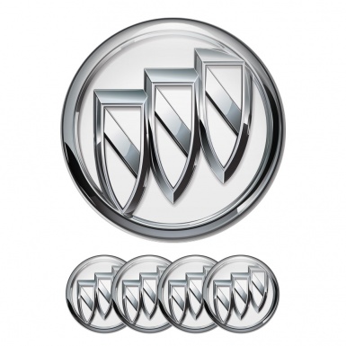 Buick Silicone Stickers Wheel Center Cap White with 3D Logo