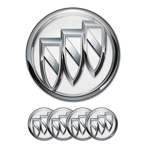 Buick Silicone Stickers Wheel Center Cap White with 3D Logo