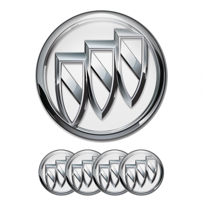 Buick Silicone Stickers Wheel Center Cap White with 3D Logo