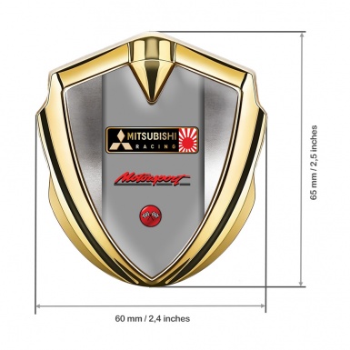 Mitsubishi Emblem Badge Self Adhesive Gold Steel Pattern Racing Flags