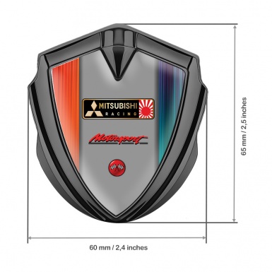 Mitsubishi Emblem Fender Badge Graphite Multicolor Strokes Japan Flag