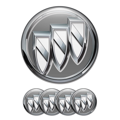 Buick Silicone Stickers Wheel Center Cap Grey with 3D Logo