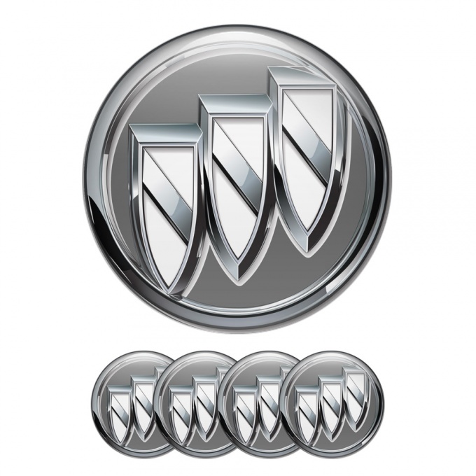 Buick Silicone Stickers Wheel Center Cap Grey with 3D Logo