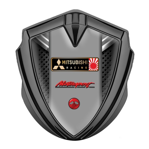 Mitsubishi Emblem Self Adhesive Graphite Dark Mesh Japan Racing Flag