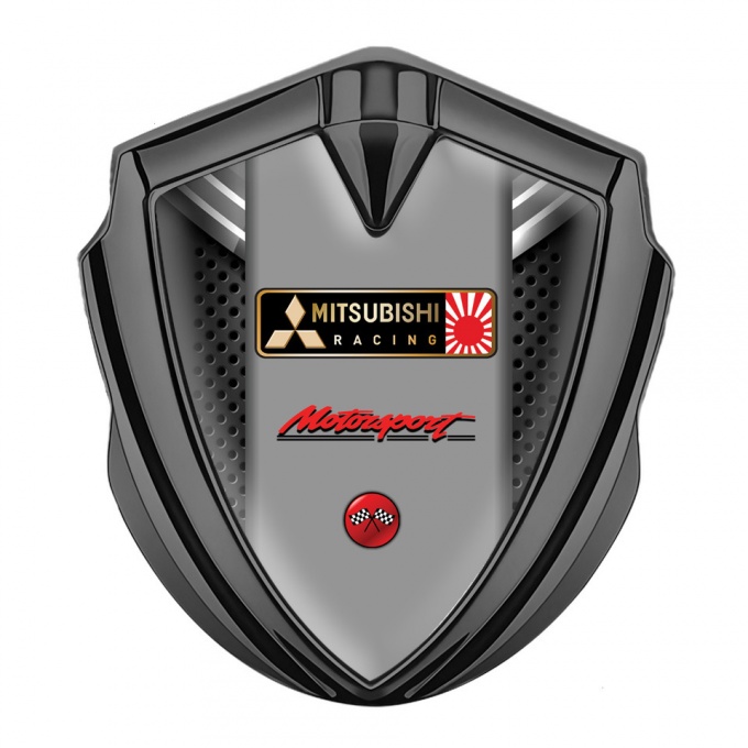 Mitsubishi Emblem Self Adhesive Graphite Dark Mesh Japan Racing Flag