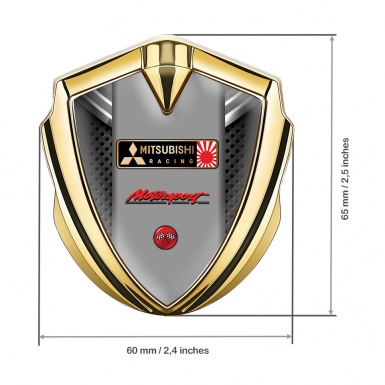 Mitsubishi Emblem Self Adhesive Gold Dark Mesh Japan Racing Flag