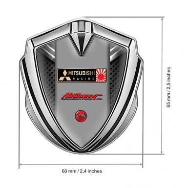 Mitsubishi Emblem Self Adhesive Silver Dark Mesh Japan Racing Flag