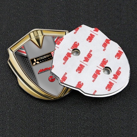 Mitsubishi Bodyside Emblem Badge Gold Red Fragments Racing Design
