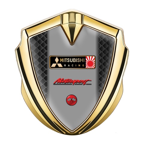 Mitsubishi Trunk Emblem Badge Gold Dark Cells Motorsport Edition
