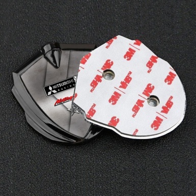 Mitsubishi Fender Emblem Badge Graphite Metal Sheet Motorsport Edition