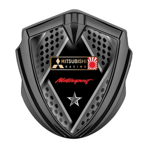 Mitsubishi Trunk Emblem Badge Graphite Multi Panels Bronze Racing Design