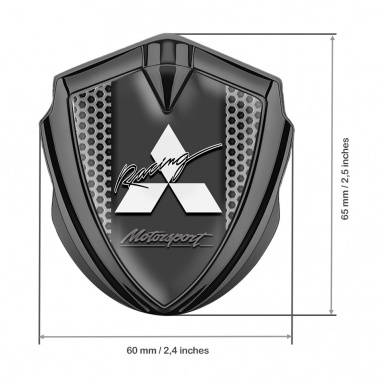 Mitsubishi Bodyside Emblem Badge Graphite Grey Hex Motorsport Logo