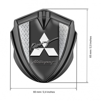 Mitsubishi Trunk Emblem Badge Graphite Treadplate Racing Logo Edition