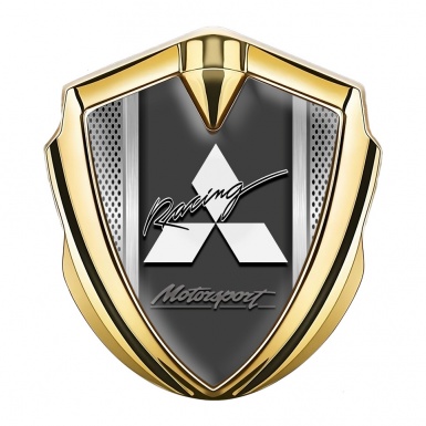 Mitsubishi Bodyside Domed Emblem Gold Light Mesh Motorsport Motif