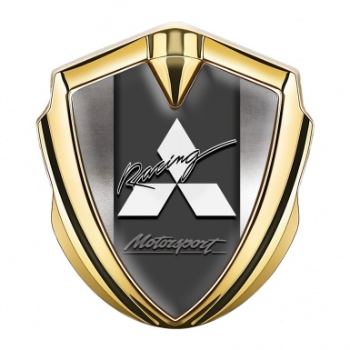 Mitsubishi Bodyside Emblem Self Adhesive Gold Metal Sheet Edition
