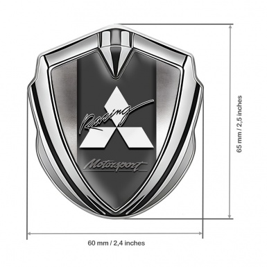 Mitsubishi Bodyside Emblem Self Adhesive Silver Metal Sheet Edition
