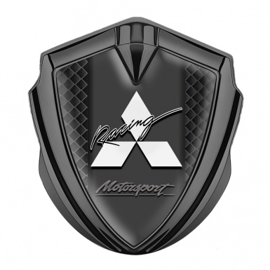 Mitsubishi Emblem Fender Badge Graphite Black Cells Motorsport Racing