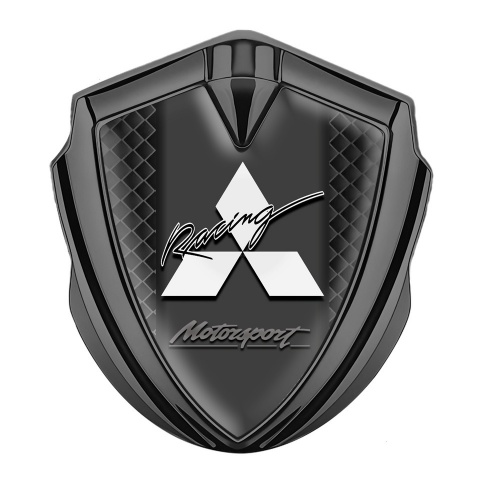 Mitsubishi Emblem Fender Badge Graphite Black Cells Motorsport Racing