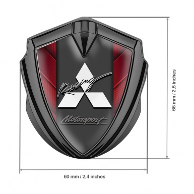 Mitsubishi Emblem Self Adhesive Graphite Red Shapes Motorsport Design
