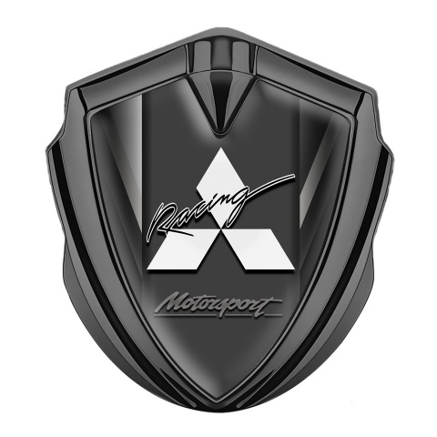 Mitsubishi Emblem Badge Graphite Greyscale Motorsport Logo Design